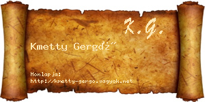 Kmetty Gergő névjegykártya