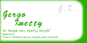 gergo kmetty business card